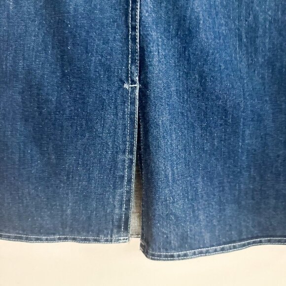 Vintage LEE Dark Denim A Line Midi Skirt S - Picture 5 of 5